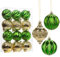 Hollyone Weihnachtskugeln Set 12 Stück Christbaumkugeln Grün Gold Weihnachtsbaumschmuck für Weihnachtsdeko Dekorative hängende Kugeln für Weihnachten Party Urlaub