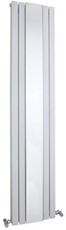 Balterley Square Vertical Double Panel Radiator with Mirror - 1800mm x 354mm - 3344 BTU - Satin White