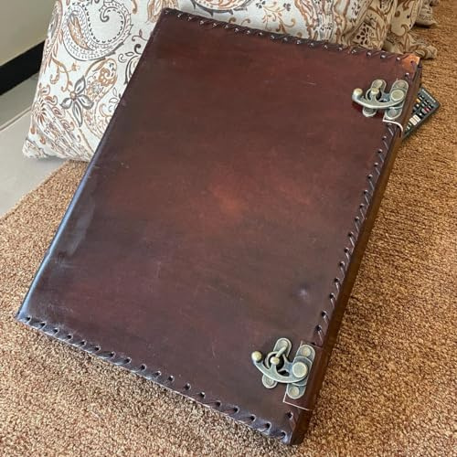 Personalisiertes Leder-Ringbuch, Leder-Portfolio für Herren, 3-Ringbuch mit 2,5 cm Ring-Ring-Lederordner, individueller einfarbiger Lederordner, Lederordner