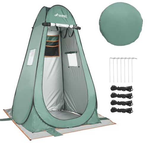 Tienda de Campaña baño con Suelo, FIRINER Tienda de Ducha emergente para cambiarse, Pescar, bañarse y almacenar al Aire Libre, Tienda de Privacidad para Acampar con Ventana y Bolsa de Transporte