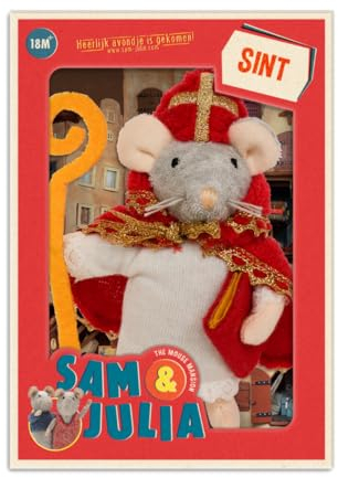 The Mouse Mansion Sam & Julia - Kuscheltier Maus Sankt Nikolaus - das Original aus der beliebten Kinderbuch-Reihe – 1/12 Größe für Standard-Puppenhaus – enthält: 1 Stofftier Maus 12 cm