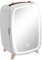 HOMCOM Nevera para Cosméticos 6L Nevera Pequeña 9V para Enfriar con Puerta con Espejo y Luces LED Ajustable en 3 Niveles Mini Frigorífico para Belleza Maquillaje Bebidas 24,3x19,4x35,6 cm Blanco