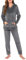 Lovasy Pigiama Donna Invernale Pigiama in Pile con Maniche Lunghe con Cappuccio Set Pigiama Due Pezzi Caldo e Soffice con Tasche A Grigio Scuro XXL