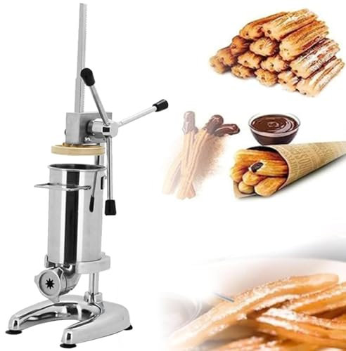 Hydravex Commercial Churro Maker, 2L/3L Manual Spanish Donut Churrera Churro Maker Machine 5 Kinds Of Molds, Stainless Steel Vertical Spanish Churrera Machine Snack Equipment,2L