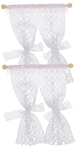 WOONEKY Eleganter Miniaturvorhang 2 Stück Mini-hausfenstervorhang Für Puppenhaus Miniatur-dekorationszubehör