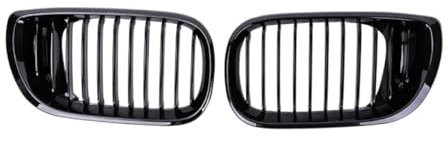 Für E46 4-Türer 4DR 3er-Serie 320i 325i 330i 2002-2005 Renngrill, glänzend schwarz, Front-Nierengrill mit Einzellamelle Car Modifikation Grill