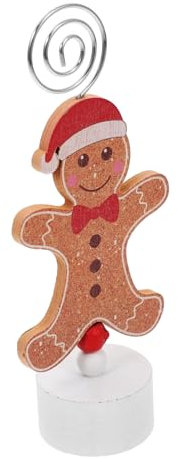 HOODANCOS Holzsockel Fotohalter Mit Metallclip Kartenhalterständer Für Schreibtisch Notizhalter Für Tischplatte Bilderhalter Für Feiertagsveranstaltungen