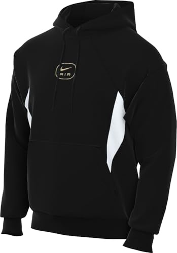 Nike Air Hoodie Für Herren, Black/White/Metallic Gold, HM0175-010, L