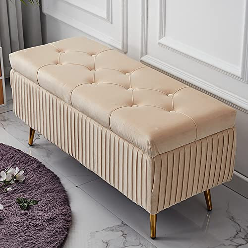 Samt-getuftete Ottoman-Bank mit Knopfpolsterung und gepolstertem Sitz, Eingangsbereich, Sofabank mit Stauraum für Wohnzimmer