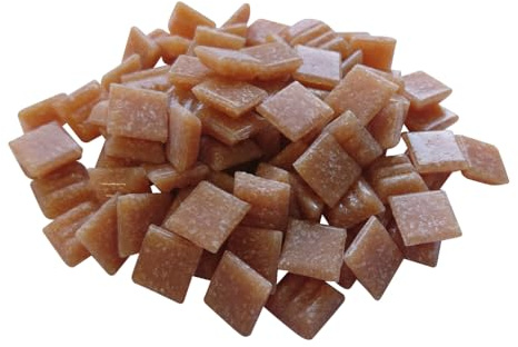 Zimasi Glasmosaik 1x1 cm Terrakottahell 900 g | Glassteine zum Basteln & DIY, Bastelset mit Mosaiksteinen für Erwachsene & Kinder, Für kreative Projekte, ca. 1350 Stück
