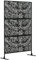 Outsunny Separé Divisorio Decorativo da Esterno con Motivi a Rami di Salice e 2 Piedini, Paravento da Giardino Alto in Acciaio, per Balcone e Terrazzo, 122x45x198 cm, Nero