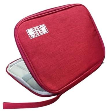 ANZOAT Uhrenarmband-Box für Apple Watch-Armbandgehäuse, Datenkabel, Reise-Smartwatch, Armband-Aufbewahrungstasche, Box, Uhren-Organizer(Red)