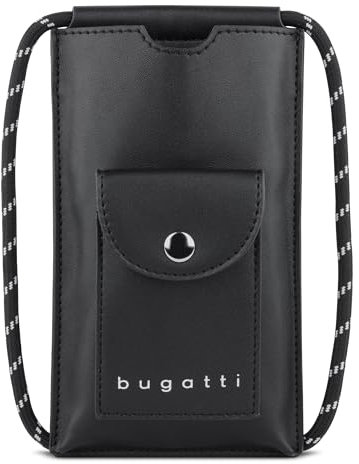 bugatti Passion Pure Handytasche, Tasche Smartphone aus recyceltem Kunstleder in schwarz