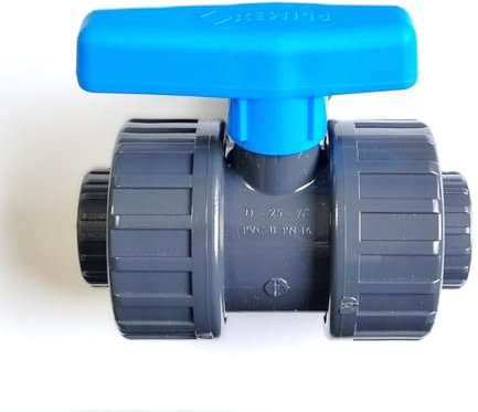 PVC Kugelhahn 40mm Klebefitting PN16 Poolfitting Kunststoff Fitting Abspeerventil für Poolverrohrung, Schwimmbad- und Teichbau
