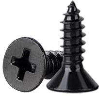 M3 x 12mm Wood Screws, Flat Head Screws for Wood, Carbon Steel Black Small Screw for Furniture,Woodworking, DIY Model Fixing (100pcs)