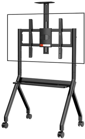 Smart Board Stand for 42-75 Inch Smart Whiteboard, Floor TV Stand with Lockable Wheels, Versatile Design for Office, Classroom, or Home Use