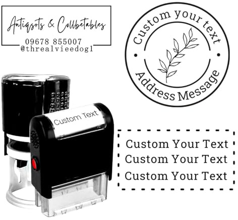Viele Größen Stempel Personalisiert Mit Logo Selbstfärbend Namensstempel, Adressstempel, Firmenstempel 1-6 Zeilen Text (Rechteckig 18X47mm)