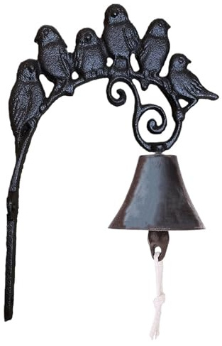 Antike Glocke Vintage Wandglocke aus massivem Eisen, Türglocke Gusseisen, dekorative Skulptur for drinnen und draußen, Vogel-Wandbehang