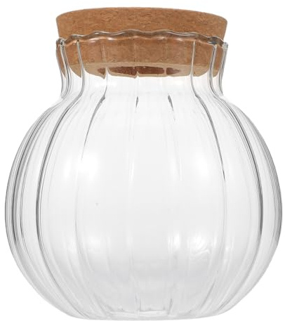 TOGEVAL Hydroponische Glasvase zur Pflanzenvermehrung mit Holzdeckel Kleine Runde Vermehrungsstation für Wasserstecklinge Tisch Terrarium für Efeutute Philodendron