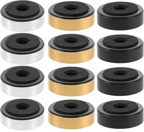ELAYARD 12pcs Amplifier Isolation Feet Pads 47x15mm Speaker Cabinet Vibration Dampening Foam Feet for Subwoofer and Guitar Amplifier Gold, Silver, Black
