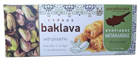 1 x Baklava Zypern mit Honig & Pistazie Paradosiaka Süßes Gebäck - 1 x 110 g