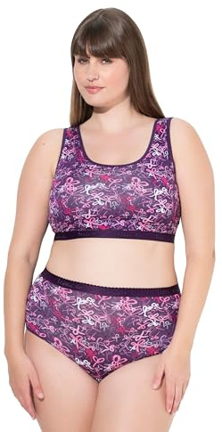 Ulla Popken Damen große Größen Übergrößen Plus Size Bustier, Schlupfform, ohne Bügel, Oeko-TEX aubergine 46+ 791580846-46+