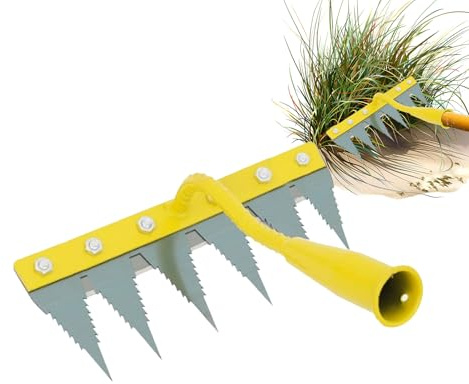 Lunaobrik Gartenrechen – Dekompressor und Unkrautentferner robust | Werkzeug zum Entfernen von Rasen – Blumenbeete, Gewächshäuser, Baumschulen, Obstgärten, Bauernhöfe, Außenbereiche,