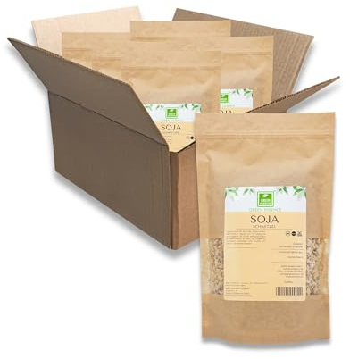 Soja Schnetzel 2,5kg Hackfleisch Soya Hack Sojagranulat von Green Essence | Alternative zu Fleisch, Vielseitiger Soja Hack Soya Fleischersatz, Sojagranulat, Sojahackfleisch für Vegan Bolognese, 5x 500g