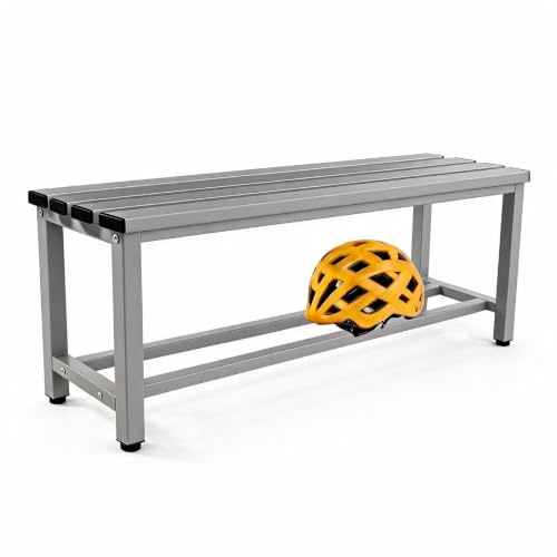 TwinThink Banco Vestuario Metálico para Gimnasio y Escuelas (Gris)
