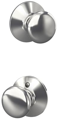 SCHLAGE F10PLY625 Plymouth Door Knob Hall & Closet Passage Handle, Bright Chrome