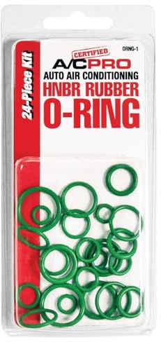 InterDynamics Zertifizierte A/C Pro Autoklimaanlage HNBR Gummi O-Ringe, Hochtemperatur-HNBR-Gummi-O-Ring für R-12 und R-134A Klimaanlage Kältemittel, 24 O-Ringe in 8 verschiedenen Größen