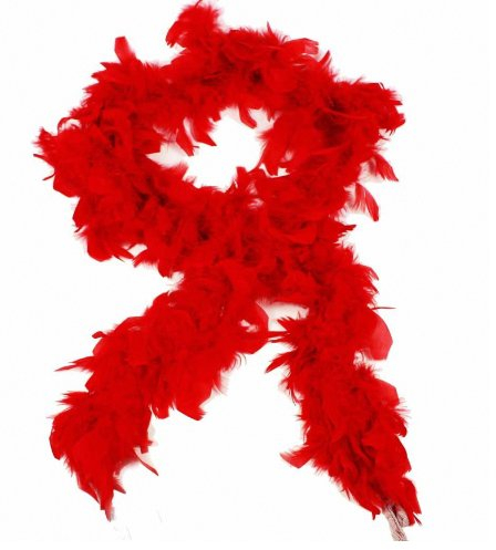 Federboa / Federschal Deluxe rot - Feder Boa für 20er Jahre Party, Karneval, Fasching, Charleston , Varieté - ca. 200 cm lang - ca . 100 gr.