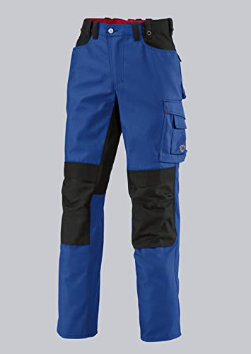 BP Workwear 1789-555-13 Arbeitshose - Gummizug im Rücken - Bundfalten - Normale Passform - Größe: 64n - Farbe: königsblau/schwarz