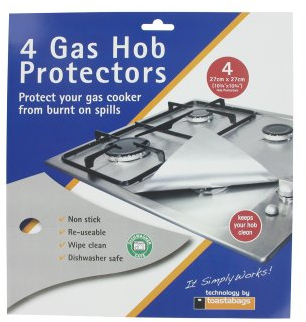 Universal Gas Hob Protector Sheet, Pack of 4, Silver