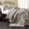 Lush Decor Aubree Steppdecke, Paisleymuster, Damastmuster, wendbar, 3-teilig, leicht, Bettdecke, Tagesdecke, Set, Kingsize, Schwarz & Weiß
