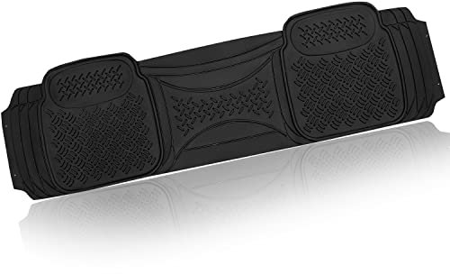ZONETECH Heavy Duty Solid Black Rubber Floor Mat - Premium Quality Automotive Rear Universal 1 Piece Runner Mat- All Weather Protection-Perfect for Car, Truck and SUV