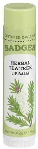 Tea Tree Melisse Kräuter Lippenpflege, 0,15 Unzen (4,2 g) - Badger Company - Anzahl 1