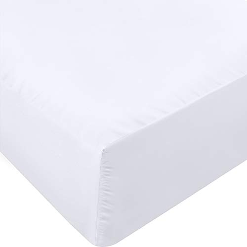 Utopia Bedding Queen-Size-Spannbetttuch – Bettlaken – Tiefe Tasche – weiche Mikrofaser – schrumpft und lichtbeständig – pflegeleicht – nur 1 Spannbetttuch (weiß)
