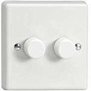 KQP182W Varilight V-Com Series 2 Gang, 1 or 2 Way 25-180 Watt Commercial LED Dimmer, Classic White Dimmer