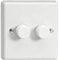 KQP182W Varilight V-Com Series 2 Gang, 1 or 2 Way 25-180 Watt Commercial LED Dimmer, Classic White Dimmer