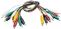 Mercury Test Lead Cables Croc Clips Pack of 10 Mixed Colours