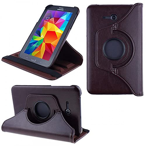 COOVY® 2.0 Funda para Samsung Galaxy Tab 3 Lite 7.0 SM-T110 SM-T111 Smart 360º Grados ROTACIÓN Cover Case Protectora Soporte | marrón