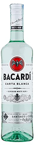 BACARDÍ Carta Blanca White Rum, Vol. 37,5%, 70 cl / 700 ml, iconico rum bianco dei Caraibi, ideale per i cocktail