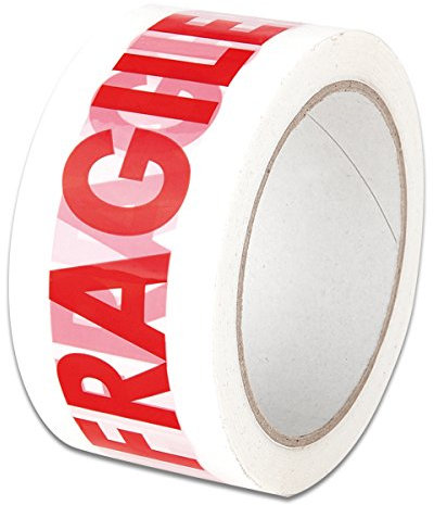 IMBALLAGGI 2000 - Nastro da Imballo Stampato Fragile - Nastro Adesivo Pacchi da Imballaggio - 50x66-6 Pezzi