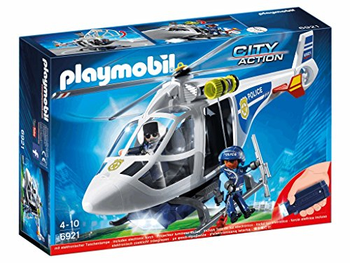 Playmobil - Hélicoptère de Police avec projecteur de Recherche - 6921