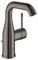 GROHE Essence, Waschtischarmatur, wassersparend (Wasserhahn für das Bad, mit Zugstangen-Ablauf, 19cm hoch, langlebige Oberfläche, einfache Installation am Waschbecken), anthrazit, 23462A01