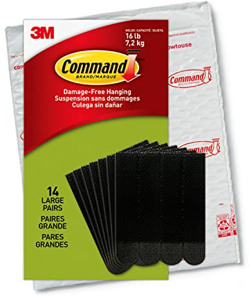 Command PH206BLK-14NA Picture Hanging Strips Heavy Duty, Large, Black, Holds 16 lbs, 14-Pairs