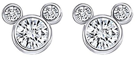 Findout Damen Sterling Silber Cubic Zirkonia Amethyst Weiß Kristall Rosa Mickey Mouse Ohrringe für Mädchen Kinder (f1758), Sterling Silber, Amethyst, Sterling Silber, Amethyst