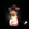 Damen-Schaufensterpuppe mit Licht, bedruckt, Büste mit Fuß, Lampe (Frida)