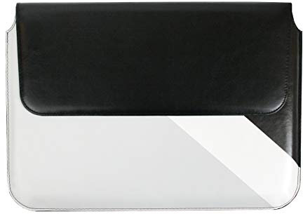 Emartbuy Black Grey 11.6-14 Inch Premium PU Leather Magnetic Folio Wallet Case Cover Sleeve Compatible with Laptops Listed Below